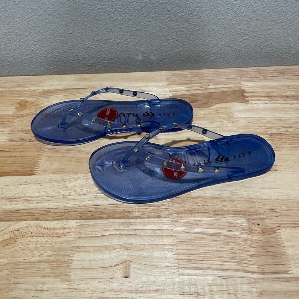 Katy Perry Women’s Flexible PVC GELI® Slip On Flat Thongs with Crystals - NWT - Picture 3 of 9